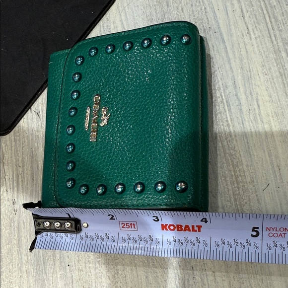 Coach Teal Studded Women's Wallet - Picture 6 of 6